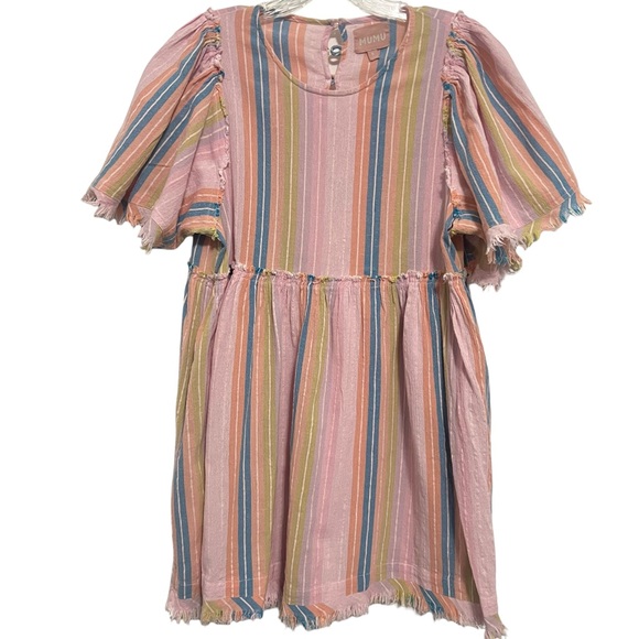 Show Me Your Mumu Brooks Babydoll Mini Dress Paradise Stripe. - Picture 6 of 11